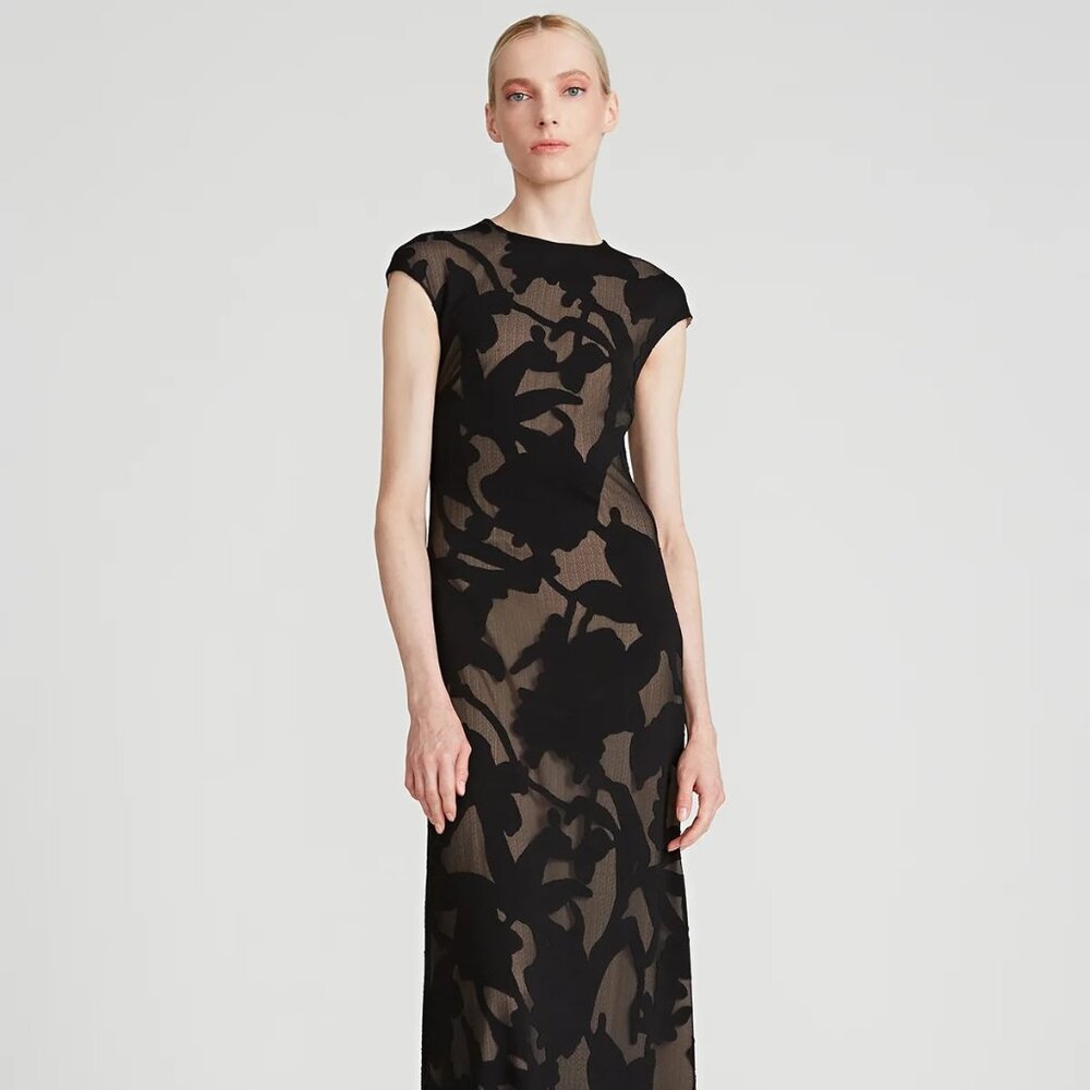 Halston Davin Burnout Gown NWT